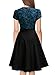 Miusol Women's Deep V-Neck Elegant Floral Lace Contrast Cocktail Party Dress (Small, Cyan)