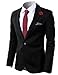 H2H Mens Casual Fashion Slim Fit Blazer Jacket with Snap Collar Black US S/Asia M (KMOBL01)