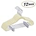 IEOKE Pants Hangers, Trousers Hangers with Clips,Velvet Hangers Non Slip Clothes Hangers with Heavy Duty 360 Swivel Hanger Hook - 12 Pack