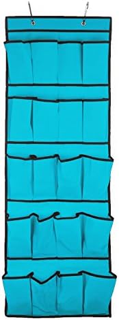 Space Saver Bags Shoe Organizer Hanging 20 Pockets Blue
