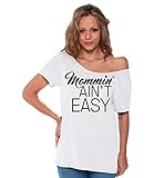 Awkwardstyles Mommin Ain't Easy Off Shoulder Tops T-shirt Black + Bookmark