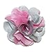 Ted and Jack - Classic Repp Two Tone Silky Flower Lapel Pin Boutonniere (Pink and Silver)