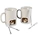 Evelots Fondue Mugs,2 Mugs,4 Forks & 8 Votive Candles-Minor Defects-14 Piece Set