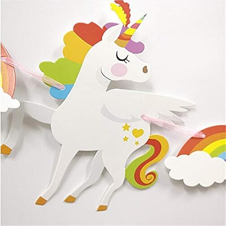 Amazon Com Banners Streamers Confetti Rainbow Unicorn Flags