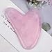Timoo Pink Rose Quartz Gua Sha, Natural Jade Gua Sha Scraping Massage Tools for Relaxing Muscles on Face and Body