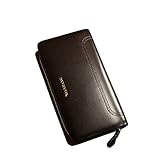 Mens Genuine Leather Clutch Bag Handbag Organizer Checkbook Wallet Card Case