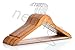 Light Cherry Everyday Wood Hangers with Non-Slip Bar and Notches, Super Sturdy and Durable Wood, 24 pack