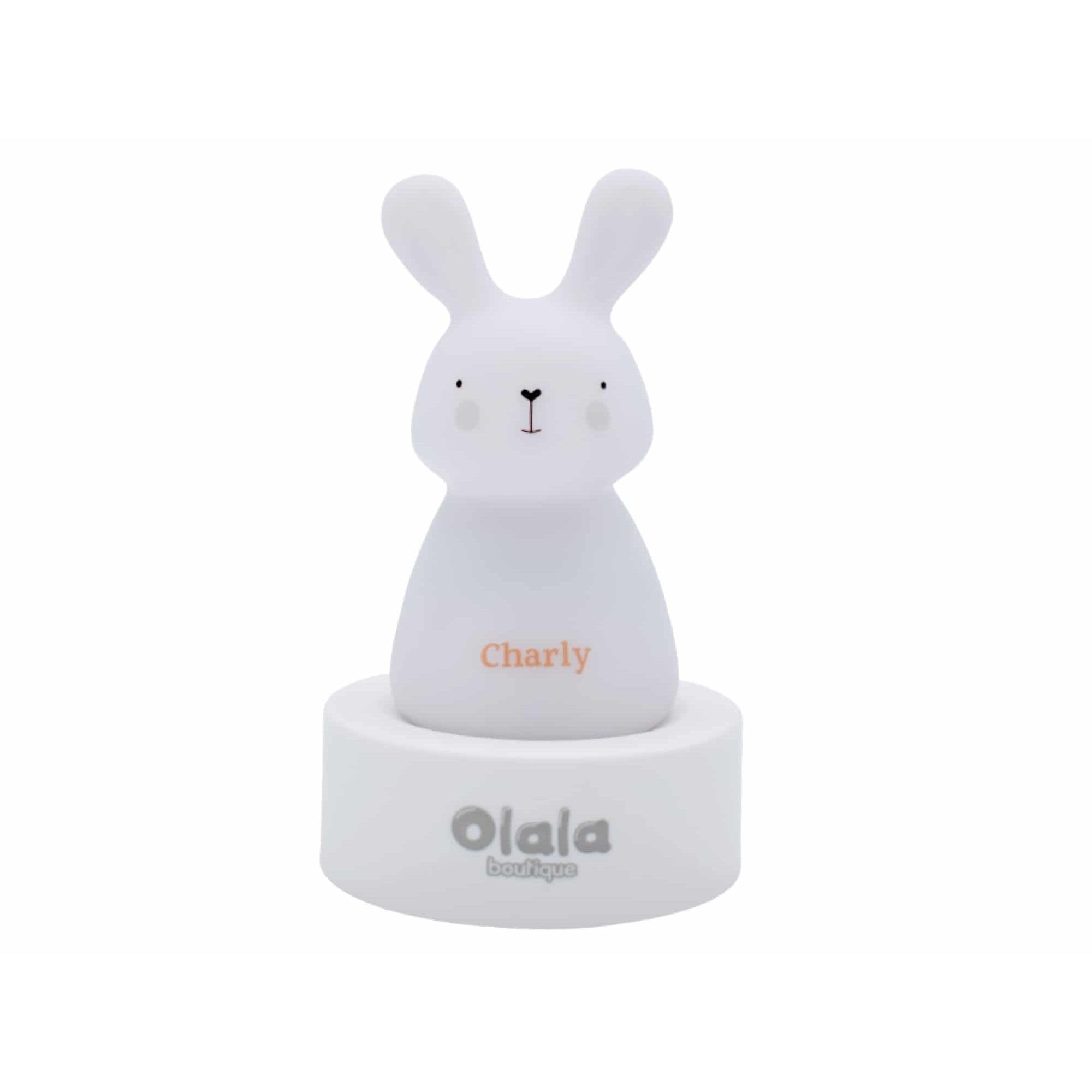 Olala® | Nomad LED Night Light Rabbit for Baby and Child - Light Decoration Ideal as Birth Gift for Girls and Boys - Rechargeable by Induction with Long Running time (12 Hours).