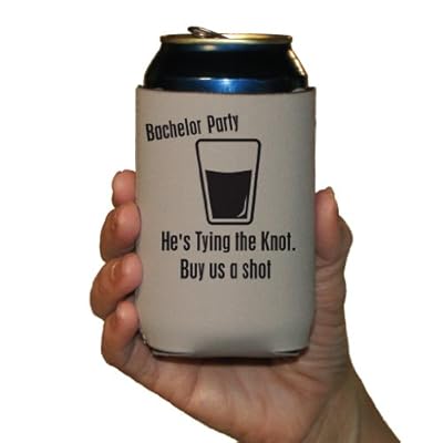 Bachelor Party Drink Can Cooler Goodbye Life Hello Wife- set of 6