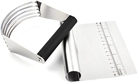 Uneat Pastry Cutter &amp; Dough Scraper Set, Multi-purpose Stainless Dough Cutter &amp; Dough Blender