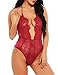 Avidlove Women’s Lingerie Bodysuit Deep V Halter Floral Lace One Piece Teddy Lingerie