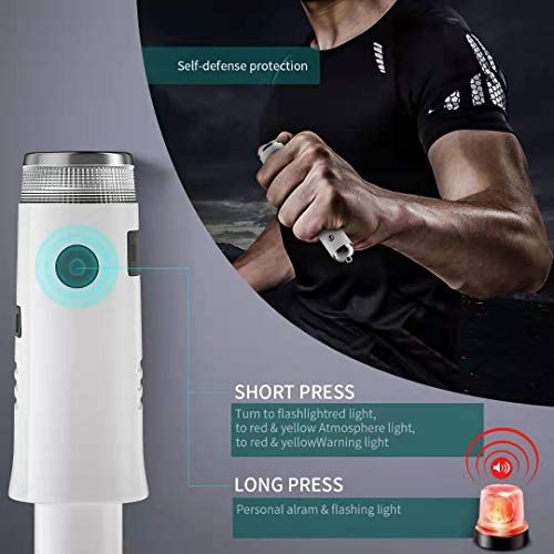 USB Car Charger with Multifunction Seatbelt Cutter Window Breaker Safety Hammer Emergency Portable Power Bank Flash Lights Personal Alarm Escape Tool for Car - 2000mAH - White