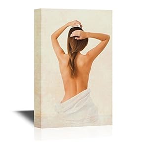 Canvas Wall Art - Back of a Sexy Woman - Gallery Wrap Modern Home Art | Ready to Hang - 12x18 inches