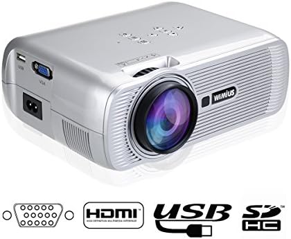 Mini Projector, Portable LED Video Projector Support 1080P with Free HDMI Cable for Home Theater Cinema TV Laptop Game - (Exclusive Silver)