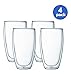 Bodum Pavina Double Wall Glass, Medium, 12-Ounce, Clear Set of 4