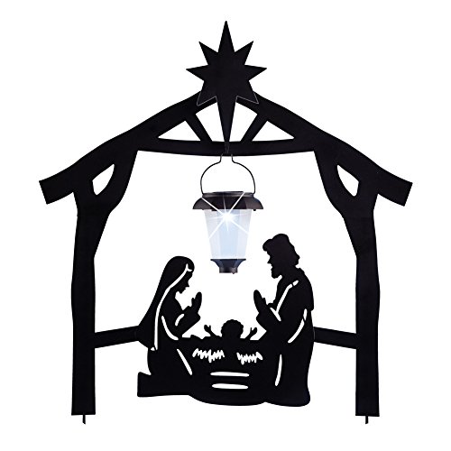 Outdoor Christmas Stake Decoration Xmas Solar Lights Lantern Nativity