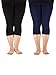 Zando Women's Lightweight 3/4 Length Basic Plus Size Breathable Leggings Comfort Modal Basic Pants Stretch Capri