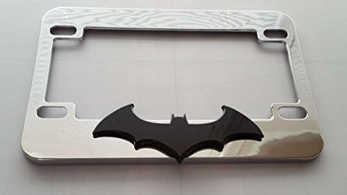 Batman Black 3D on Chrome Metal License Frame for Motorcycle - Slingshot and others