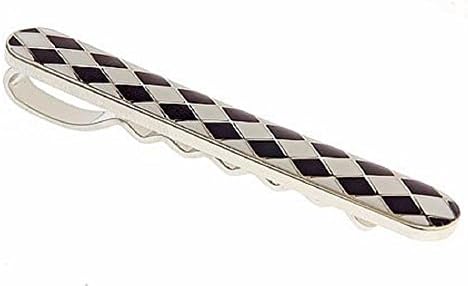 Black and Cream Harlequin Tie Slide