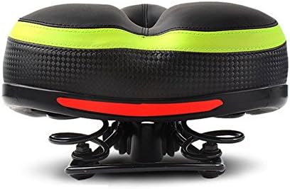 LoaferUp Comfortable Bike Seat with Reflected Light, Sponge Padded Leather Bicycle Saddle Cushion for BMX/Road Bike/Mountain Bike, Wide, Breathable and Dual Spring Design