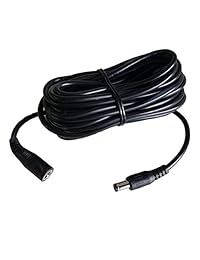 Cable de extensión de alimentación de 12 voltios de 0.217 in x 0.083 in CC, cable de extensión de alimentación para cámara de seguridad CCTV, cámara IP inalámbrica de interior, DVR independiente, negro