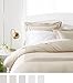 Amazon Brand – Pinzon 400-Thread-Count Egyptian Cotton Sateen Duvet And Sham Set - Full or Queen, Parchment
