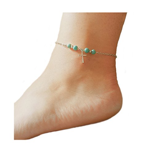 Zealmer Cross Anklet Single Chain Friendship Anchor Anklet Simple Sea Turtle Starfish Ankle Bracelet