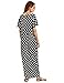 Verdusa Women's Polka Dot Casual Summer Short Sleeve Pocket Long Maxi Dress Black White L
