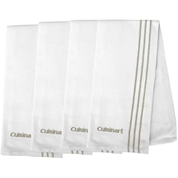 Cuisinart 100% Cotton Chef's Hand and Dish Kitchen Towels w/ Embroidery - Absorbent, Lightweight, Soft & Machine Washable- Dry Hands and Dishes - Set of 4, 16 x 28 Towels- Tan