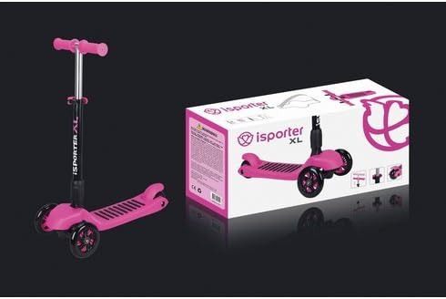 isporter xl led pink & black scooter