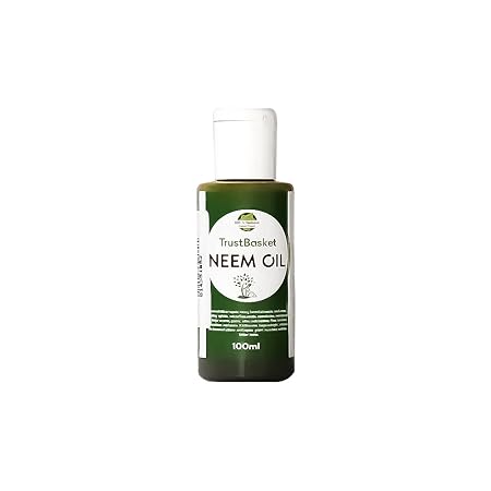 TrustBasket neem Oil for Plants (100ml) - Organic eco-Friendly Pesticide to Reduce Harmful pest and fungs from All Kinds of Plants Like Herbs, Flowers and Veggies.
