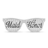 MAID OF HONOR White Retro Party Sunglasses