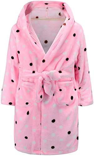 Boys Girls Bathrobes Kids Hooded Robes Plush Soft Fleece Toddler Robes Sleepwear