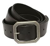 Seattle Men's Full Grain Leather Casual Jean Belt Solid Brass Buckle 1-1/2