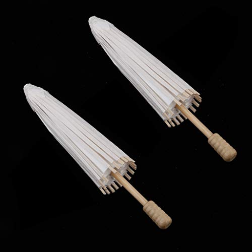 2Pcs Chinesisches Handgemachtes Mini Regenschirmpapier Sonnenschirm Handbemalt – Bild 7