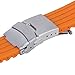 SCASTOE Waterproof Men's Silicone Rubber Watch Wristwatch Strap Band Replacement 18-24mm (Orange, 20)