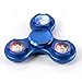 LED Lighting EDC Hand Tri-Spinner Aluminum Fidget Finger Toy For Autism ADHD Anxiety Stress Relief Focus Fingure Spinner and long spins to 2-3Min (Blue)