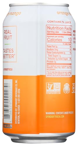 SPINDRIFT SELTZER ORANGE MANGO, 12 FL OZ