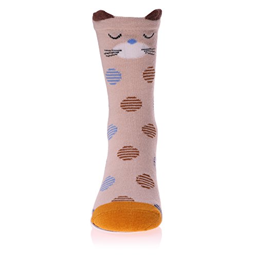 LINEMIN Cotton Novelty 3D Cartoon Seamless Toddler Girls Boys Kids Socks 5 Pack (3D Animal, S 3-5 Year Old) - Thumbnail 6