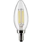 Satco S21827, 5.5 Watt, B11, Clear, Candelabra Base, 2700K, 500 Lumens, 120 Volt, LED Bulb - 2 Pack