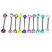 IPINK Ultra Sparkle Acrylic Tongue Ring 14g - in Assorted Colors Pack of 10