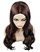 TopWigy Dark Brown Wig for Women Long Curly Wave Synthetic Heat Resistan Side Bang Party Wig (Dark Brown)