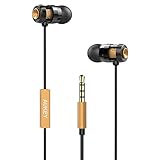 AUKEY Headphones, In-Ear Earbuds with Metal Housing, Ergonomic Comfort-Fit, Built-in Microphone for iPhone, Samsung, Android Smartphones