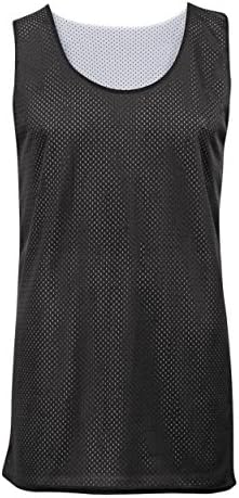 Badger SportBlack/White Youth Medium Reversible Mesh Tank Top Jersey Uniform