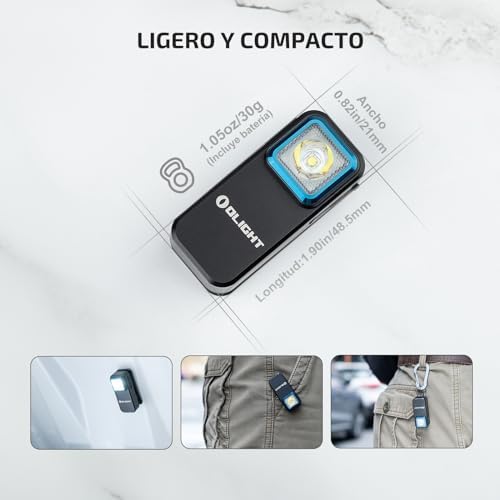 Oclip Mini Linterna de Clip Luz Roja y Blanca 300LM 70M