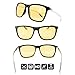 Night Driving Glasses - Semi Polarized Yellow Tint Anti Glare HD Lens Clear Vision - Unbreakable Metal Frame with Car Clip Holder - Knight Visor… (Black Yellow Lens)