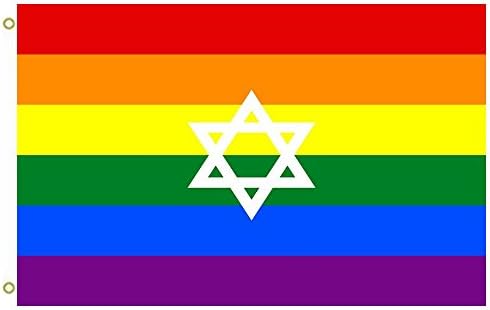 Amazon Com Large Flag Gay Pride Flag Of Israel Flag Gay Pride