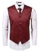 Mens 3 Pieces Solid Tuxedo Vest NeckTie and Handkerchief Set(28 Colors, XS-4XL)