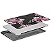 Mosiso Plastic Pattern Hard Case with Keyboard Cover with Screen Protector Only for MacBook Pro Retina 13 Inch, Pink Flower on Black Base
