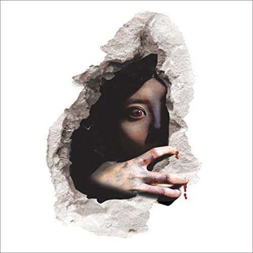 Chicprince Halloween Wall Decor 3D Lifelike Broken Wall Ghosts Waterproof Wall Sticker Papper 18" x 24"